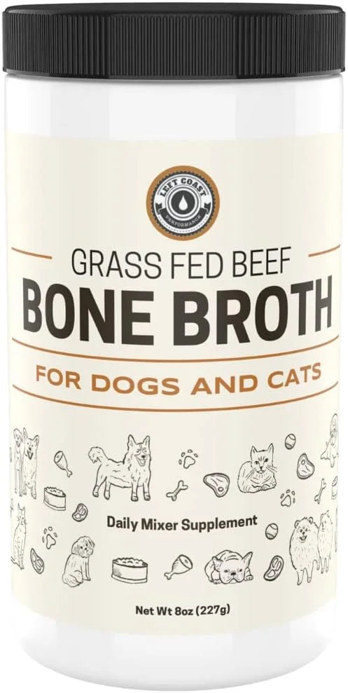 8oz Beef Bone Broth Powder for Dogs and Cats – Human Grade Grass-Fed Bone Broth for Picky Eaters – Supports Joints and Gut...
