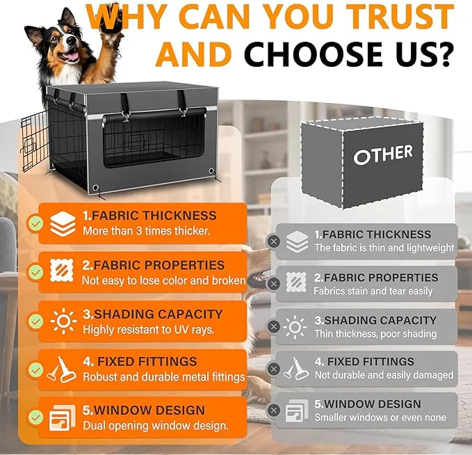 30Inch Dog Crate Cover, Compatible with Most Brands of Wire Crates. Heavy-Duty Material Resists Wear and Tear,Excellent De...
