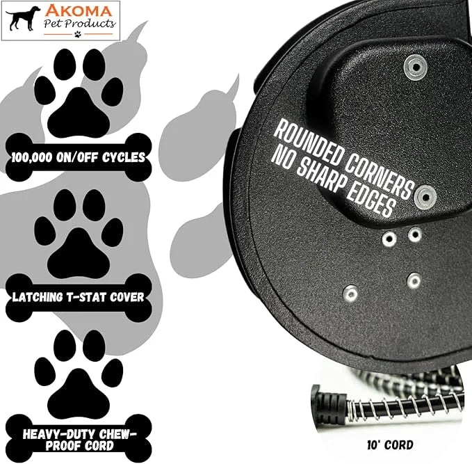 by Akoma Pet Products | 400w Dog House Furnace with 10-Foot Cord | Installs in Minutes | Safe - Dry Heat | Won't Burn Pets...