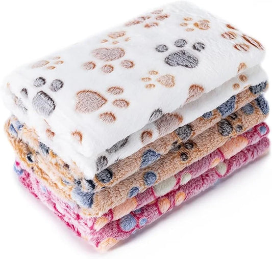 1 Pack 3 Blankets Super Soft Fluffy Premium Fleece Pet Blanket Flannel Paw Printed Throw for Dog Puppy Cat (Large 41x31'',...