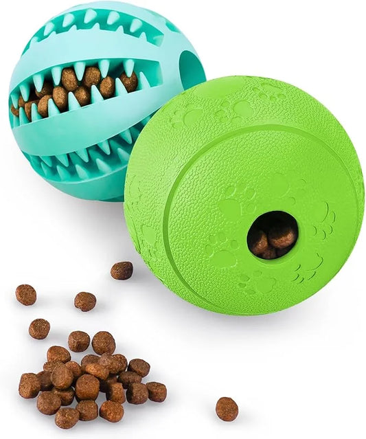 HIPPIH Dog Puzzle Toy 2 Pack, Interactive Dog Toys for Treat Dispensing, Durable Puppy Toys for Teething, Dog Treat Ball f...