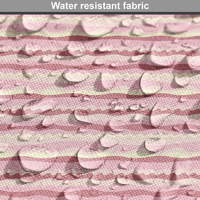 Lunarable Dusty Rose Dog Crate Cover, Doodle Style Waves Horizontal Stripes Simplistic Cheerful, Easy to Use Pet Kennel Co...