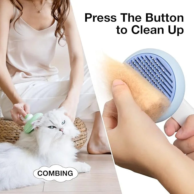 Self-Cleaning Slicker Brush for Cat & Dog Grooming - Removes Tangles, Loose Undercoat, and Mats (Blue, 2 Pack) - Product I...