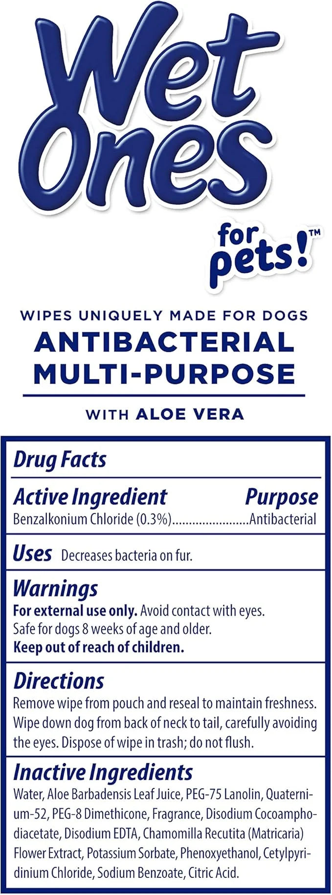 Wet Ones for Pets Multi-Purpose Dog Wipes with Aloe Vera, 50 Count - 12 Pack | Dog Wipes for All Dogs in Tropical Splash, ...