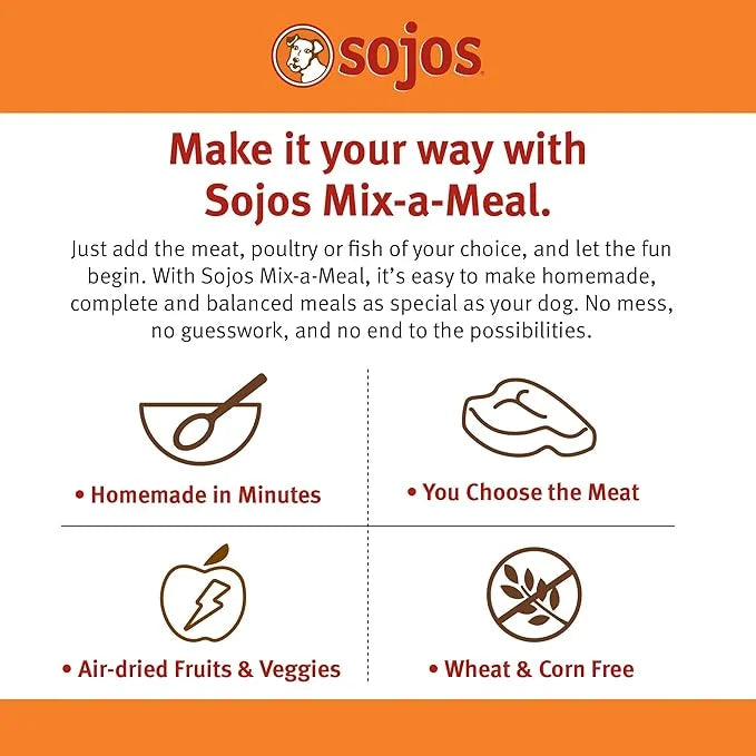 Sojos Mix-A-Meal Grain-Free Pre-Mix Dehydrated Dog Food, 8 lb - Product Image