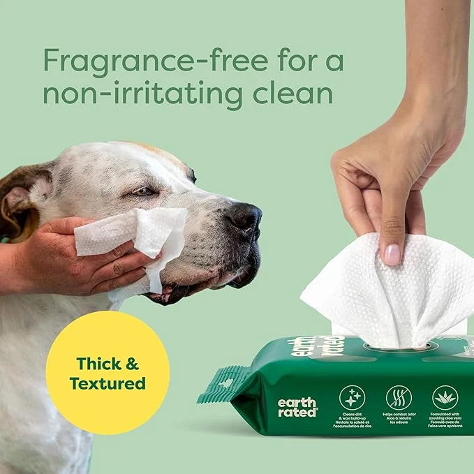 Earth Rated Vet-Developed Pet Eye Wipes, Hypoallergenic Cleaner for Dogs & Cats Eyes to Remove Dirt & Discharge, Fragrance...