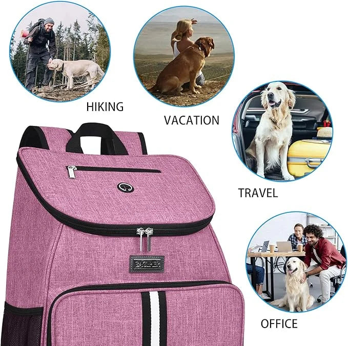 BAGLHER丨Dog Travel Bag, Airline Approved Pet Supplies Backpack, Dog Travel Backpack with 2 Silicone Collapsible Bowls and ...