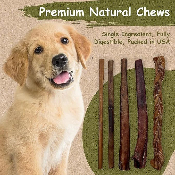 Top Dog Chews - Thick 12 Inch Bully Sticks, 100% Natural Beef, Free Range, Grass Fed, High Protein, Supports Dental Health...