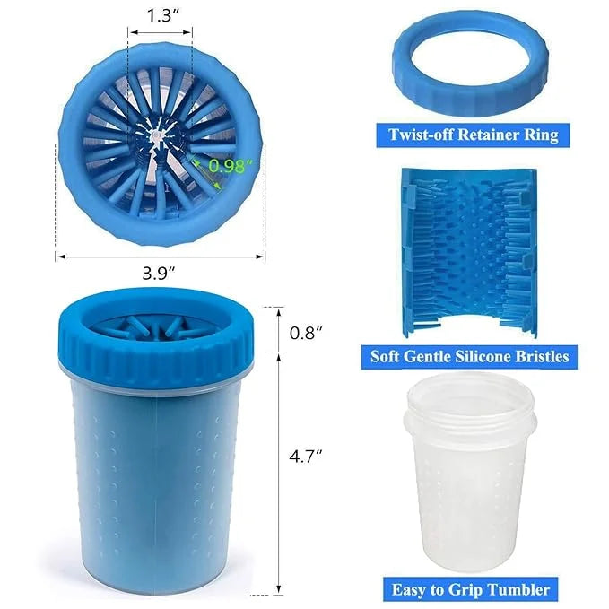 2 Pack Portable Dog Paw Cleaner, Washer, Buddy Muddy Pet Foot Cleaner for Medium Breed Dogs and Cats, Blue - Product Image