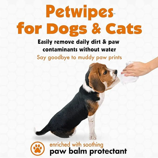 Petkin Big N' Thick Paw Wipes for Dogs, 200 Large Wipes - Clean Dirty Paws After Walks, with Paw Balm Protectant - Keep Fl...