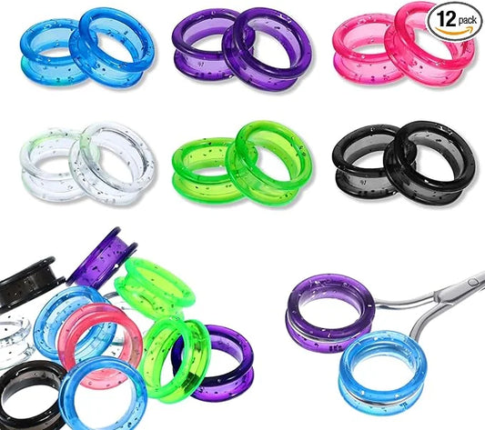 12Pcs Soft Silicone Scissors Finger Ring, Thumb Insert Protection Accessory for Animal Hair Shears, Professional Barbers -...