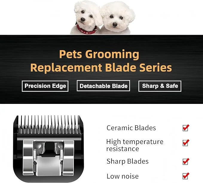 #10 Dog & Cat Clipper Blade: Titanium Coated SK2 Steel, Universal Fit for Andis, Oster, Wahl - 1/16" Cut for Precise Trims...