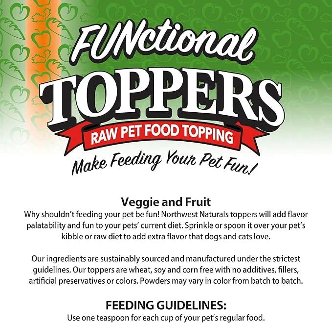 Northwest Naturals Freeze-Dried Veggie & Fruit Functional Topper - for Dogs & Cats - Healthy, Limited Ingredients, Human G...